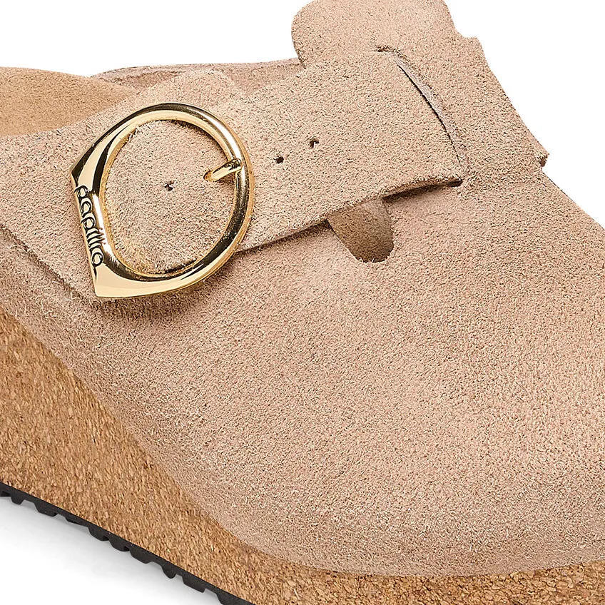 Warm Sand Suede Fanny Ring Buckle Clogs||Fanny à boucle ronde - Suède sable chaud