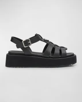 White Fisherman Flatform Sandals