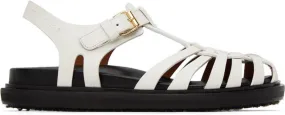 White Leather Fisherman Sandals