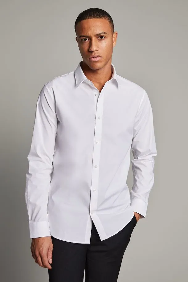 Matinique White Robo N Stretch Poplin Dress Shirt