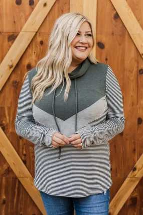 Stylish Color Block Cowl Neck Top